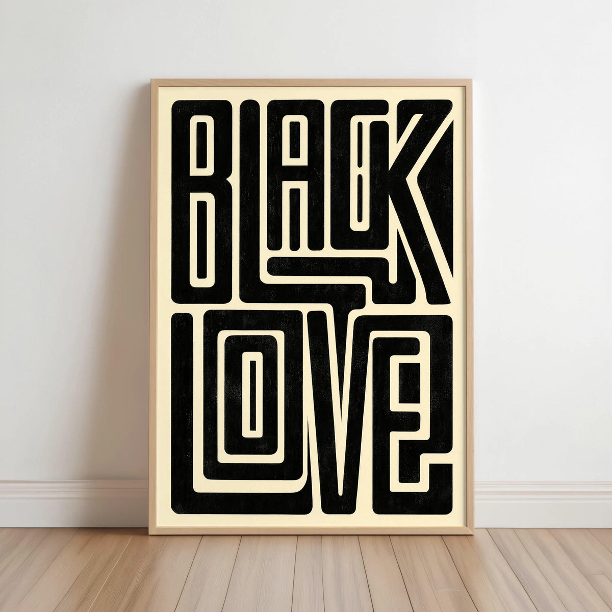 Black Love typography wall art