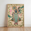 Shreenathji Floral Pichwai Art - Shrinath ji Painting, Indian Hindu God Wall Decor