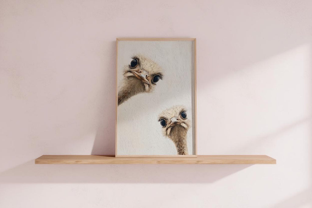 ostrich duo peeking