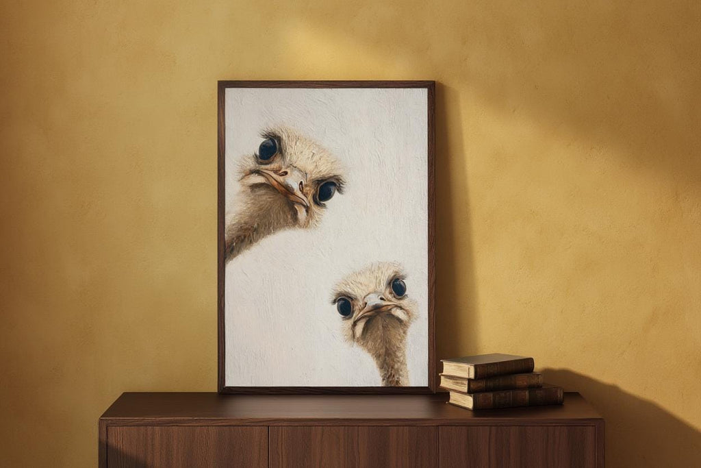 ostrich duo peeking