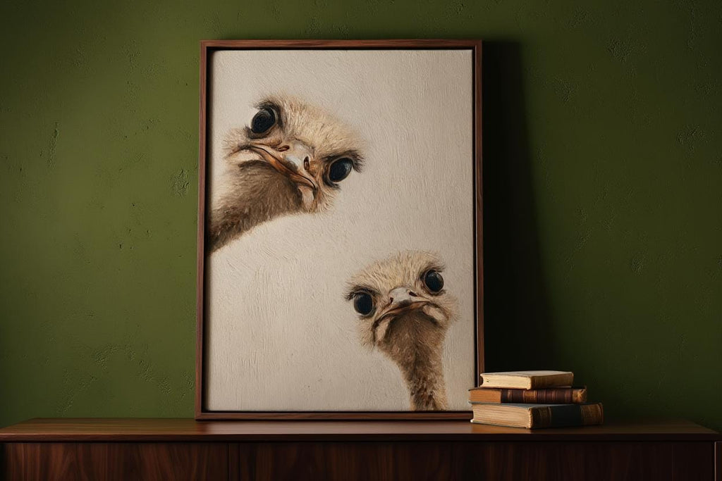 ostrich duo peeking