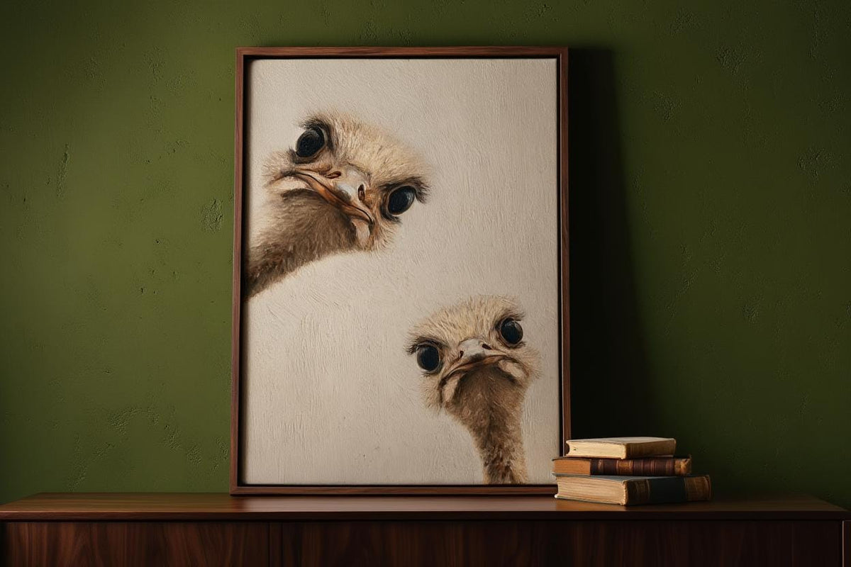 ostrich duo peeking