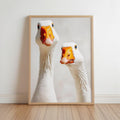 Silly Goose Wall Art, Curious Geese Oil Painting, Whimsical Farmhouse Decor, Peeking Farm Animal Nursery Print, Kitchen Bird Painting