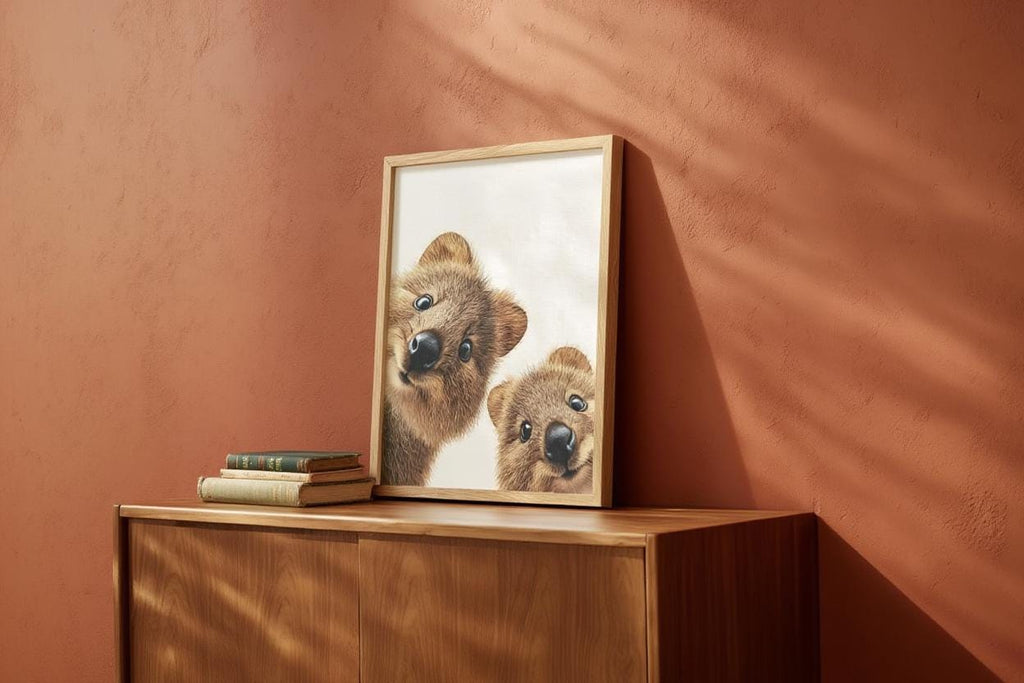 Smiling Quokka Art Print - Cute Nursery Wall Decor - Whimsical Australian Animal Poster - Funny Outback Pet Poster