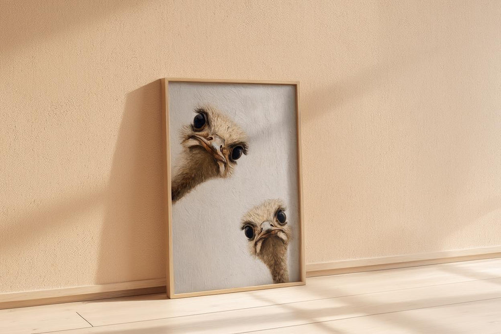 ostrich duo peeking