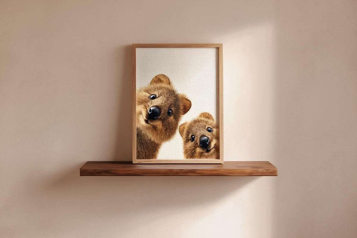 Smiling Quokka Art Print - Cute Nursery Wall Decor - Whimsical Australian Animal Poster - Funny Outback Pet Poster