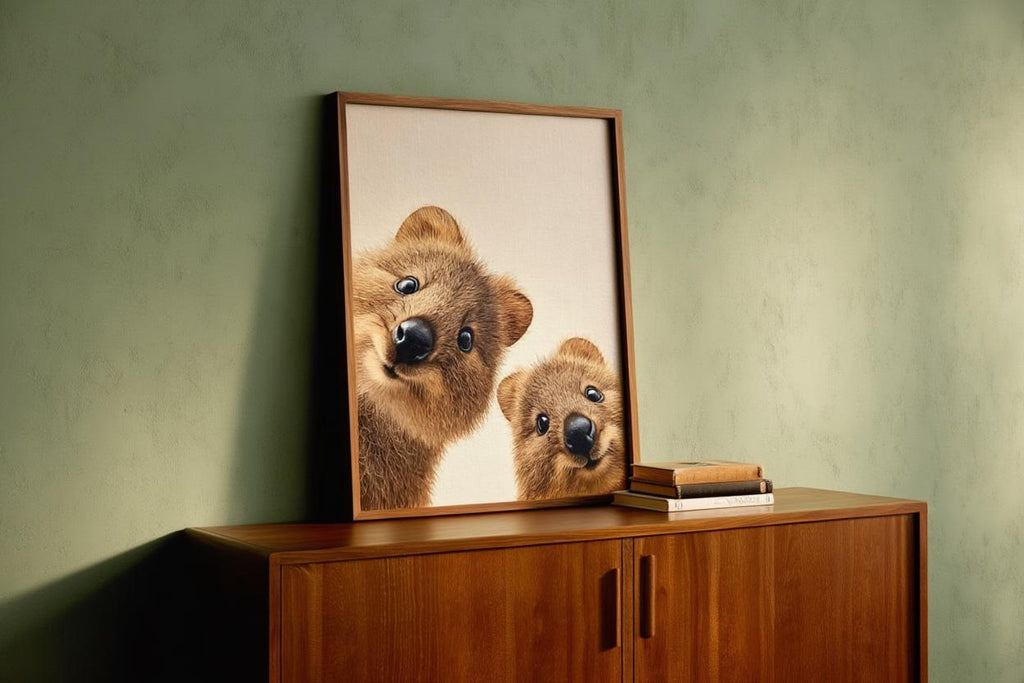 Smiling Quokka Art Print - Cute Nursery Wall Decor - Whimsical Australian Animal Poster - Funny Outback Pet Poster