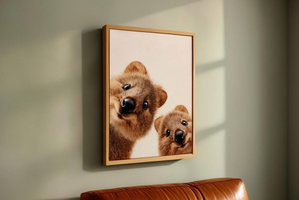 Smiling Quokka Art Print - Cute Nursery Wall Decor - Whimsical Australian Animal Poster - Funny Outback Pet Poster