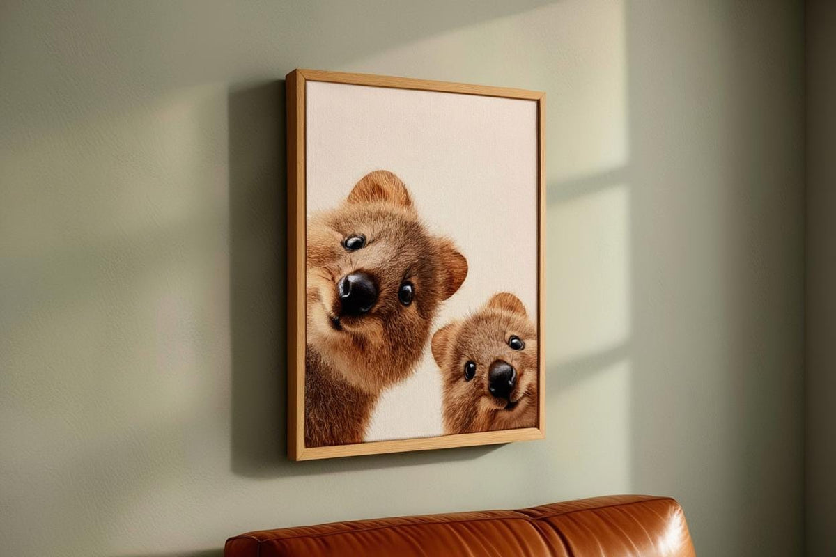 Smiling Quokka Art Print - Cute Nursery Wall Decor - Whimsical Australian Animal Poster - Funny Outback Pet Poster