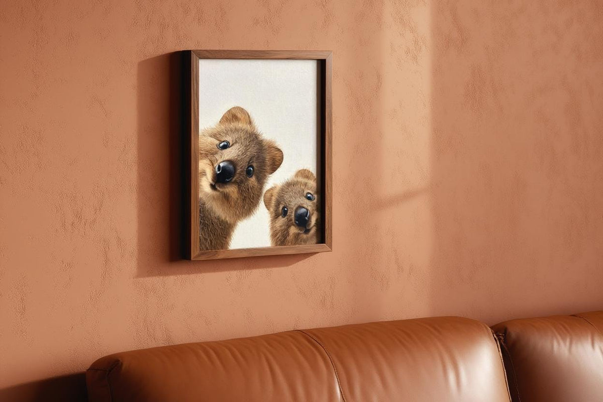 Smiling Quokka Art Print - Cute Nursery Wall Decor - Whimsical Australian Animal Poster - Funny Outback Pet Poster
