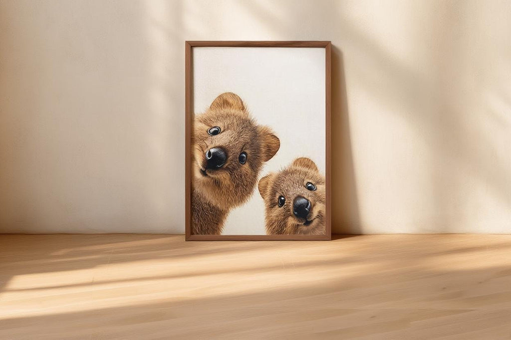 Smiling Quokka Art Print - Cute Nursery Wall Decor - Whimsical Australian Animal Poster - Funny Outback Pet Poster