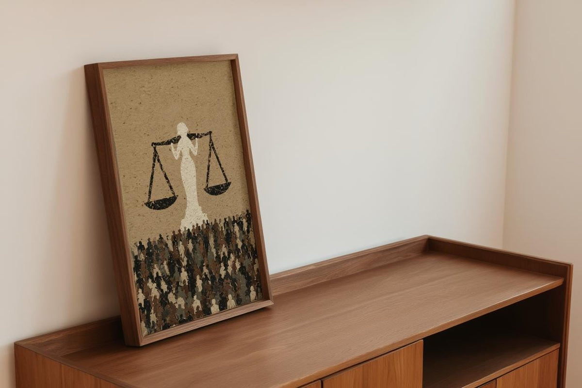 Lady Justice Print, Lawyer Office & Attorney Wall Art, Modern Legal Decor, Law Court Poster, Student Bar Exam School Gift