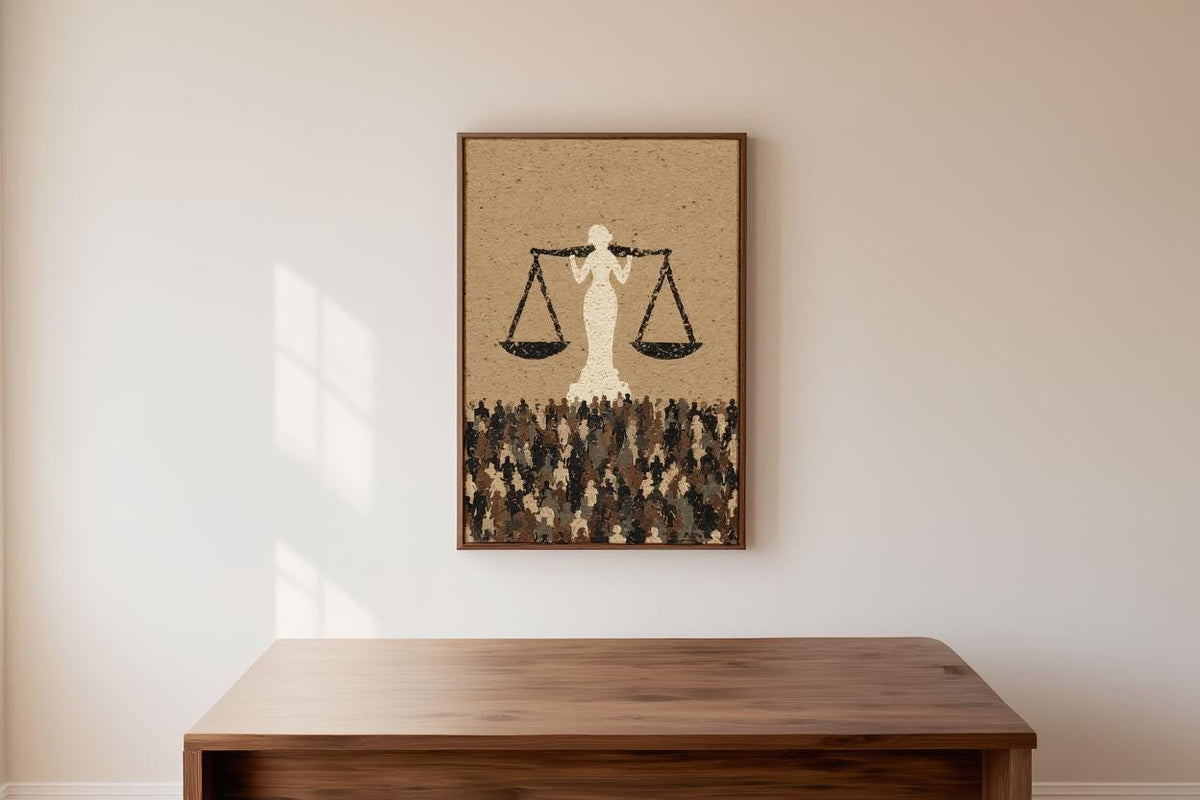 Lady Justice Print, Lawyer Office & Attorney Wall Art, Modern Legal Decor, Law Court Poster, Student Bar Exam School Gift