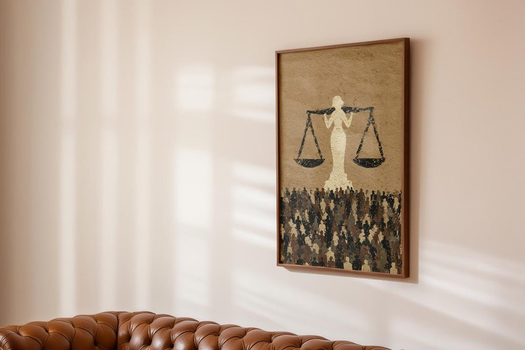 Lady Justice Print, Lawyer Office & Attorney Wall Art, Modern Legal Decor, Law Court Poster, Student Bar Exam School Gift