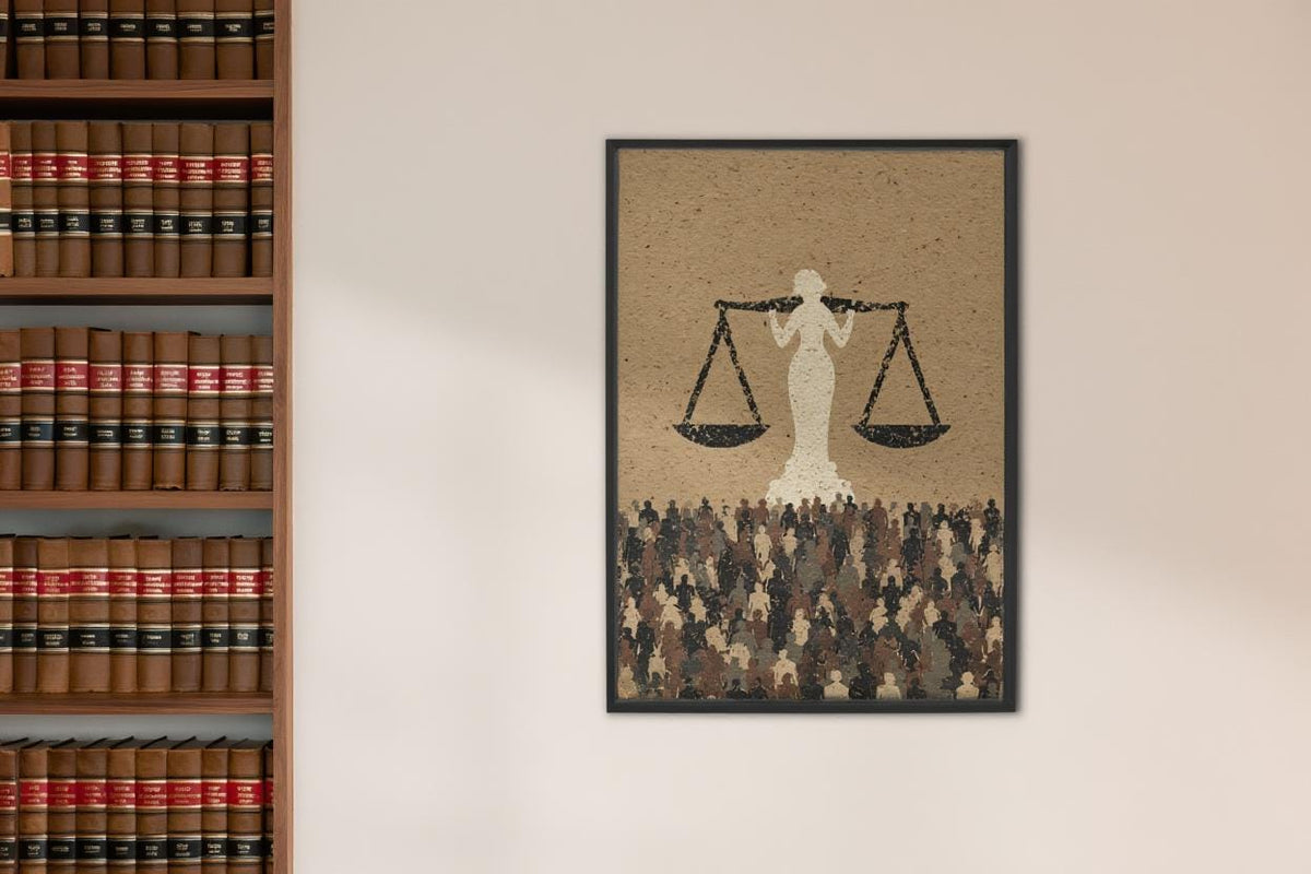Lady Justice Print, Lawyer Office & Attorney Wall Art, Modern Legal Decor, Law Court Poster, Student Bar Exam School Gift