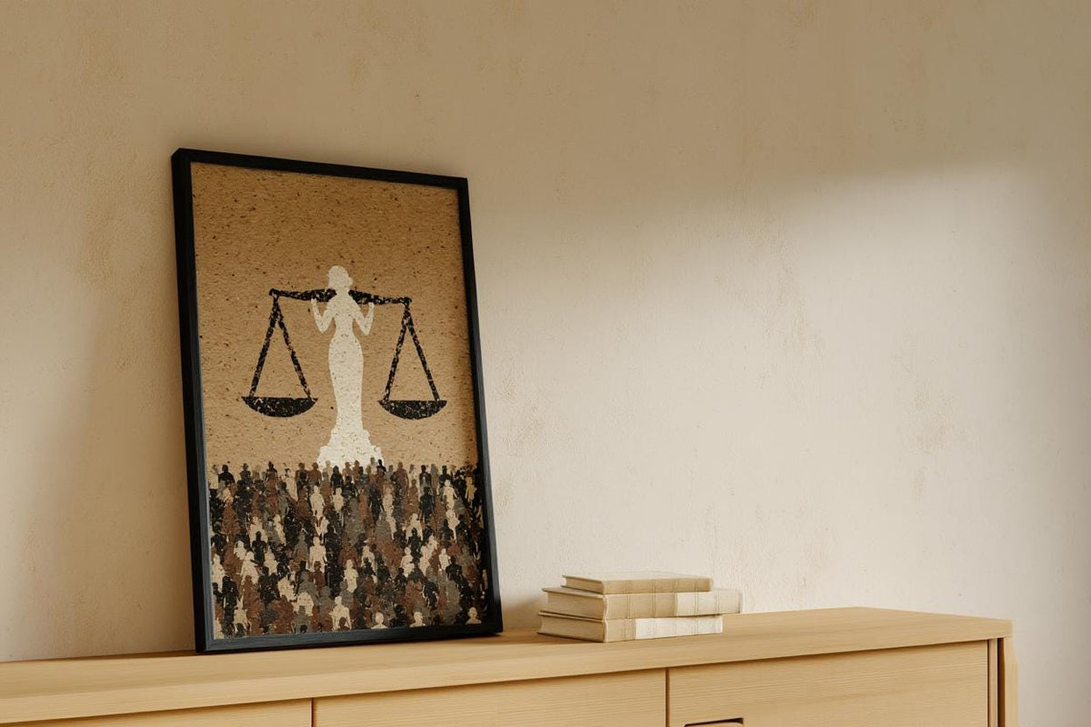 Lady Justice Print, Lawyer Office & Attorney Wall Art, Modern Legal Decor, Law Court Poster, Student Bar Exam School Gift
