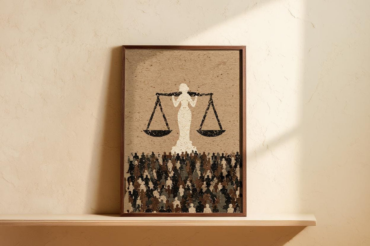 Lady Justice Print, Lawyer Office & Attorney Wall Art, Modern Legal Decor, Law Court Poster, Student Bar Exam School Gift