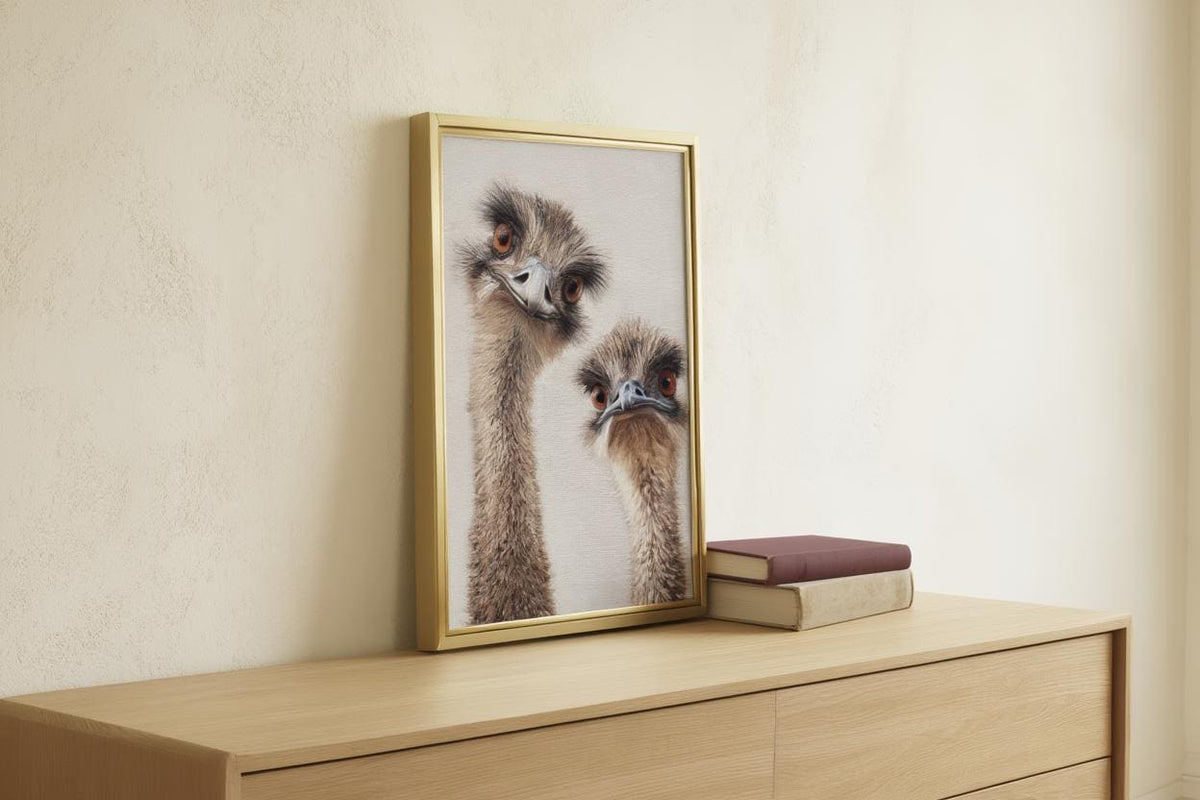 Funny Emu Wall Art, Quirky Bird Portrait Print, Whimsical Australian Wildlife Poster, Playful Home Decor, Bird Lover Gift, Farmhouse Decor
