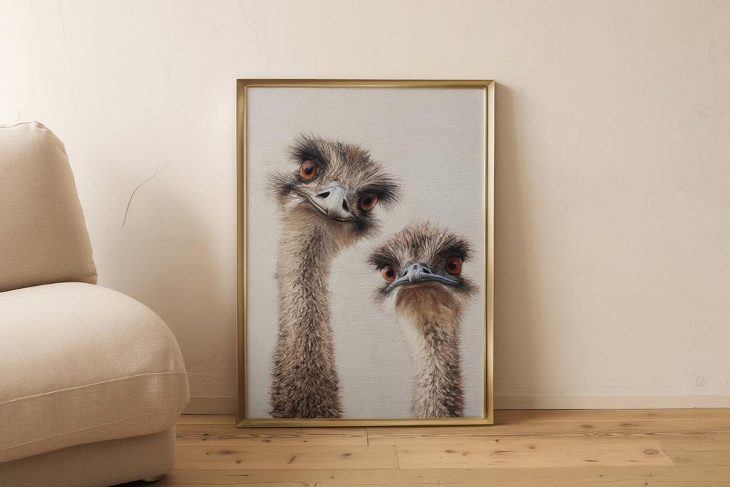 Funny Emu Wall Art, Quirky Bird Portrait Print, Whimsical Australian Wildlife Poster, Playful Home Decor, Bird Lover Gift, Farmhouse Decor