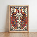 Madhubani Peacock Painting – Indian Folk Art Walldecor - Asian Mandala Bird Illustration (Digital Download)