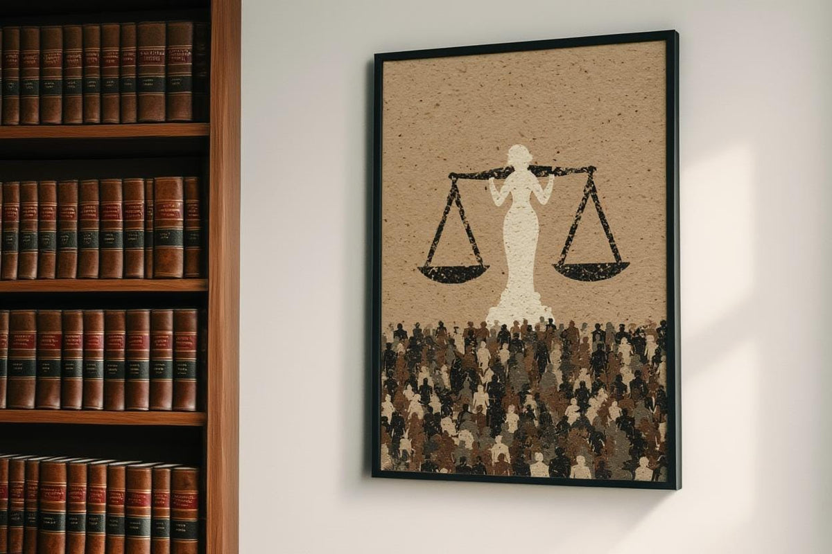 Lady Justice Print, Lawyer Office & Attorney Wall Art, Modern Legal Decor, Law Court Poster, Student Bar Exam School Gift