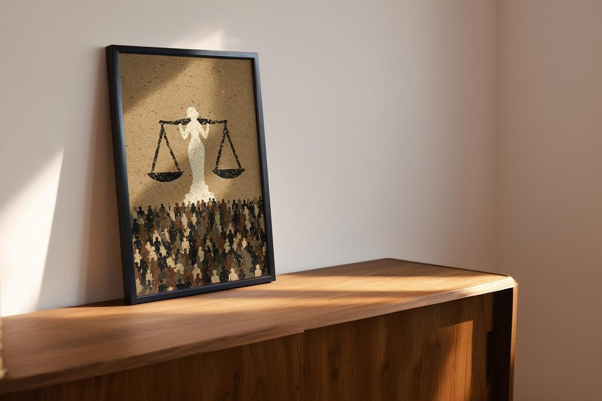 Lady Justice Print, Lawyer Office & Attorney Wall Art, Modern Legal Decor, Law Court Poster, Student Bar Exam School Gift
