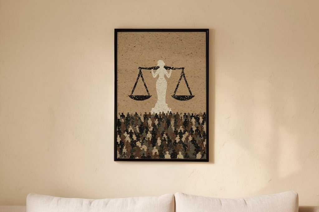 Lady Justice Print, Lawyer Office & Attorney Wall Art, Modern Legal Decor, Law Court Poster, Student Bar Exam School Gift