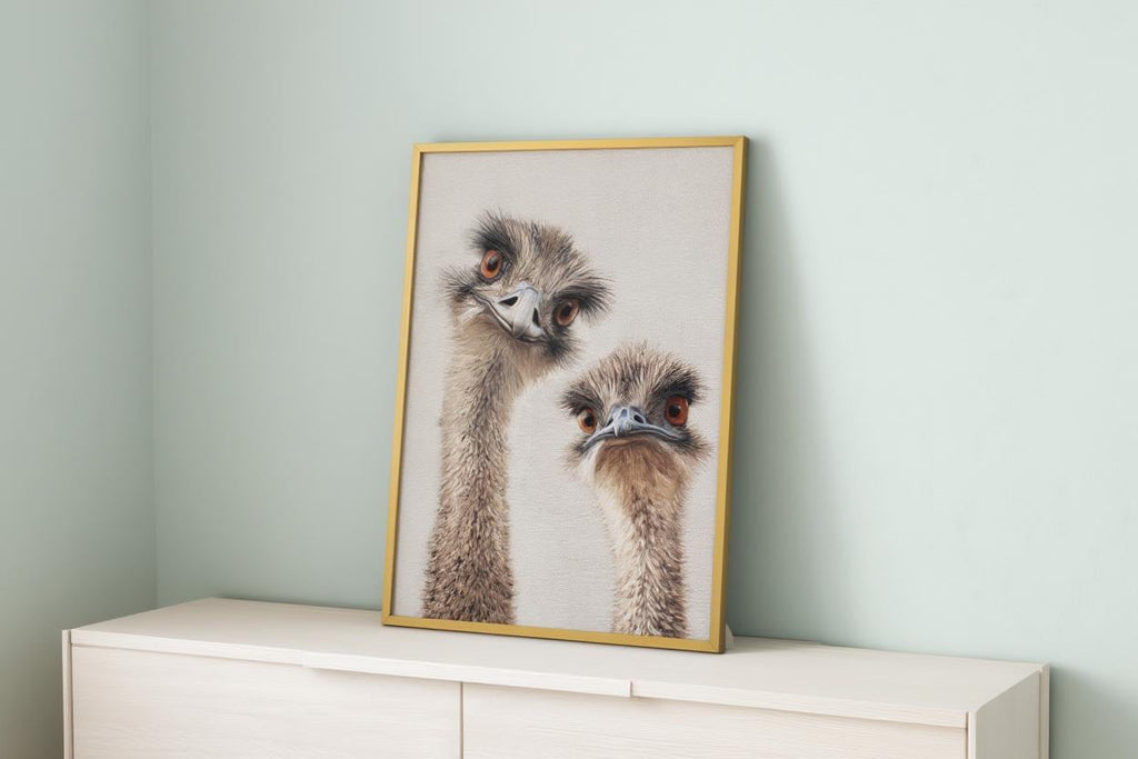 Funny Emu Wall Art, Quirky Bird Portrait Print, Whimsical Australian Wildlife Poster, Playful Home Decor, Bird Lover Gift, Farmhouse Decor