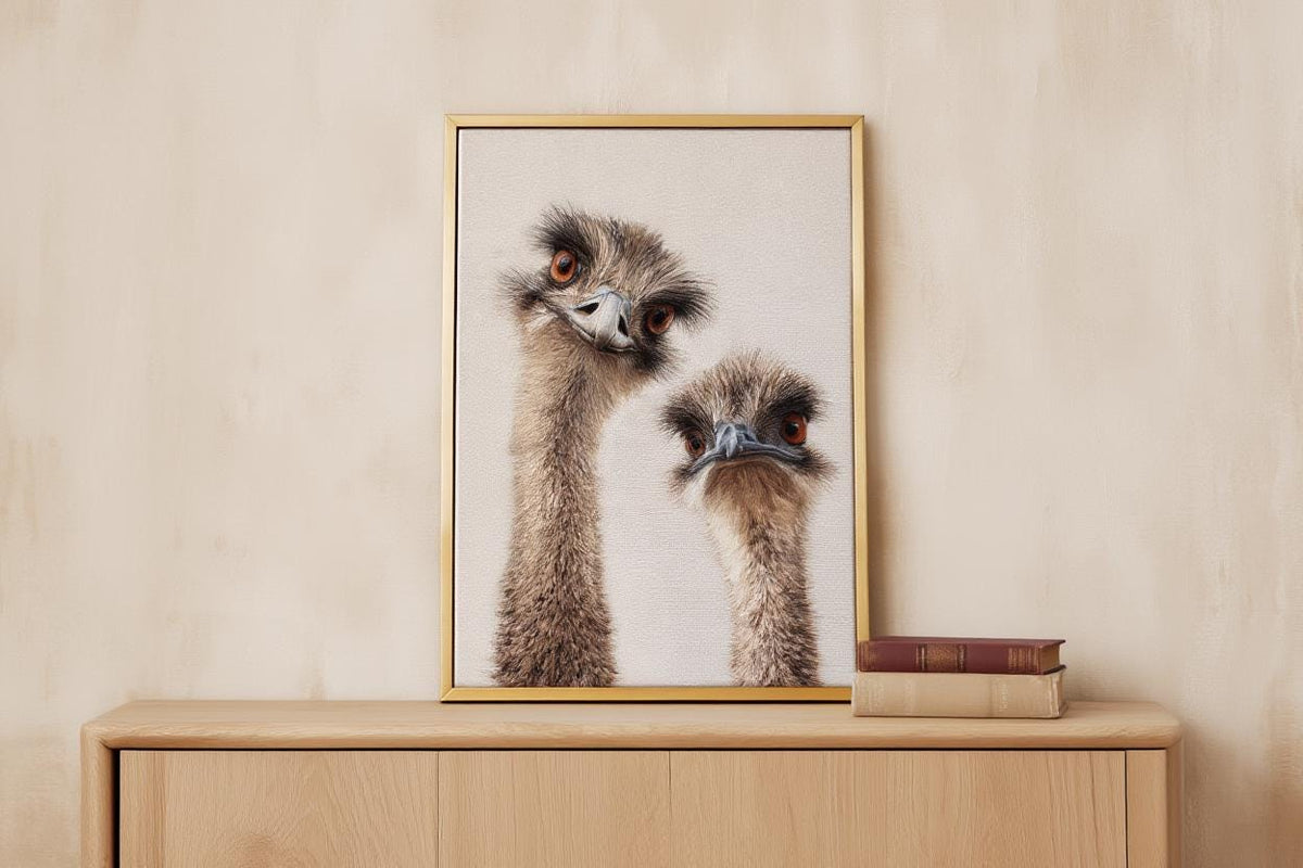 Funny Emu Wall Art, Quirky Bird Portrait Print, Whimsical Australian Wildlife Poster, Playful Home Decor, Bird Lover Gift, Farmhouse Decor