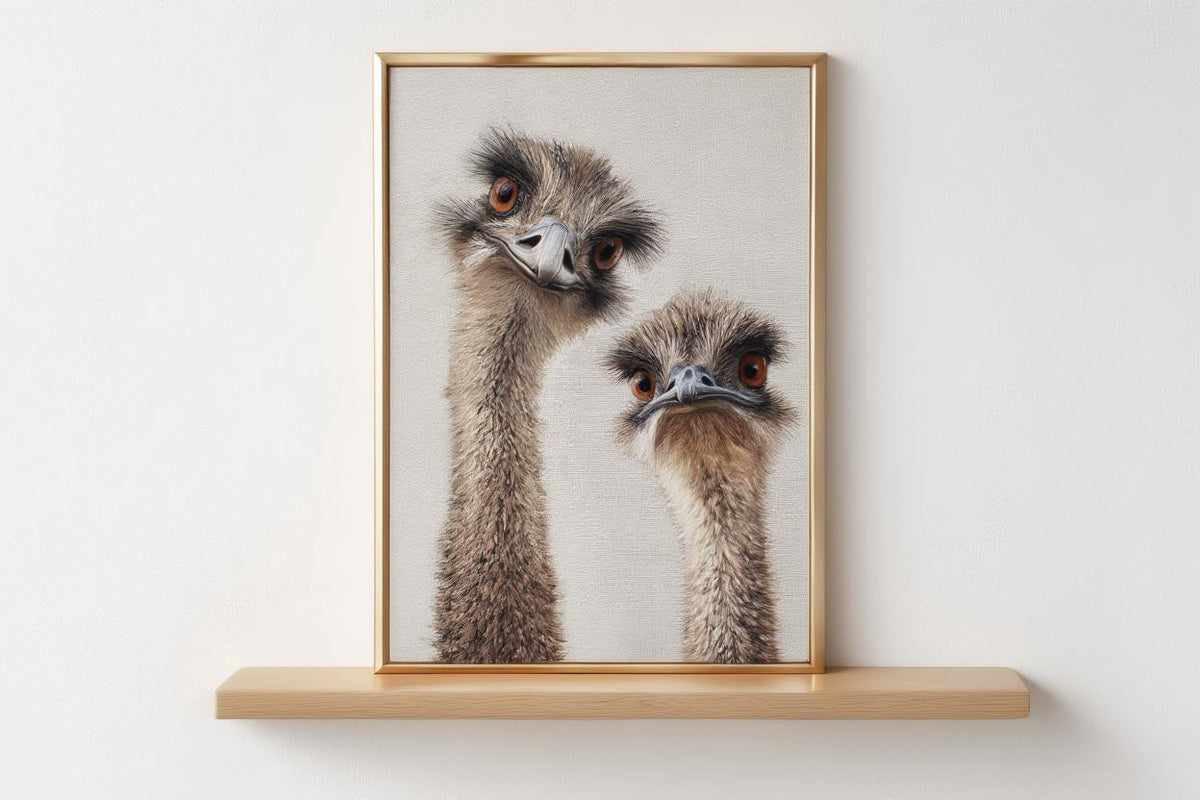 Funny Emu Wall Art, Quirky Bird Portrait Print, Whimsical Australian Wildlife Poster, Playful Home Decor, Bird Lover Gift, Farmhouse Decor