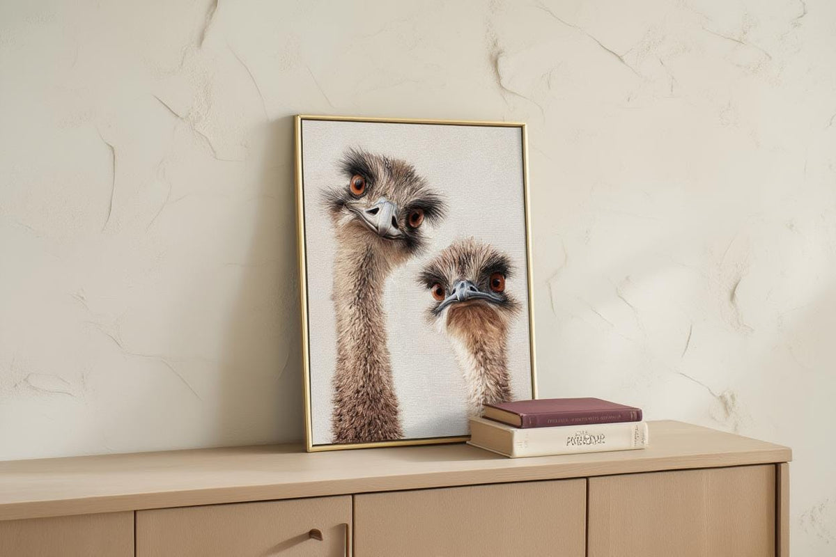 Funny Emu Wall Art, Quirky Bird Portrait Print, Whimsical Australian Wildlife Poster, Playful Home Decor, Bird Lover Gift, Farmhouse Decor