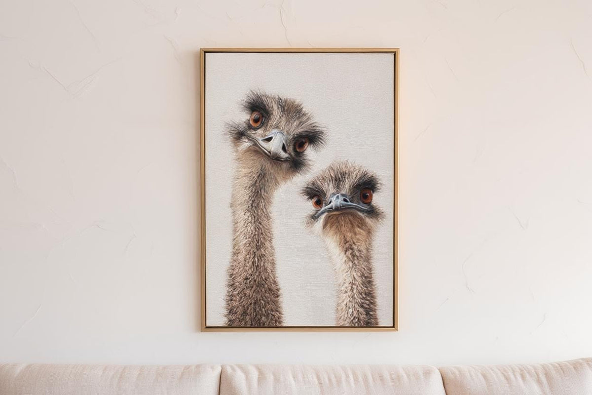 Funny Emu Wall Art, Quirky Bird Portrait Print, Whimsical Australian Wildlife Poster, Playful Home Decor, Bird Lover Gift, Farmhouse Decor