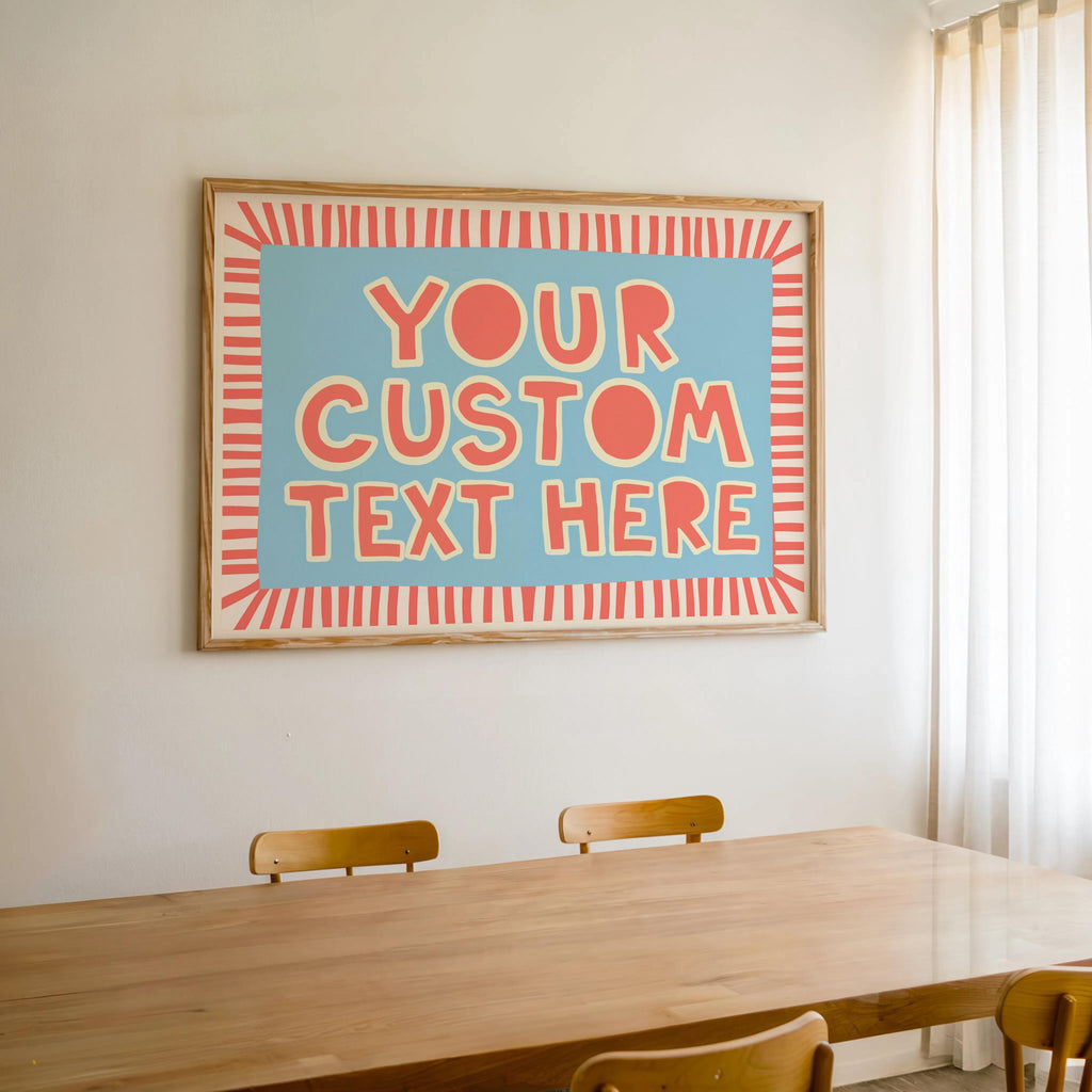 Custom Quote Poster, Playful Typography Print, It Really Is All Fun and Games, Striped Wall Art, Personalized Name Sign, Retro Pastel Decor