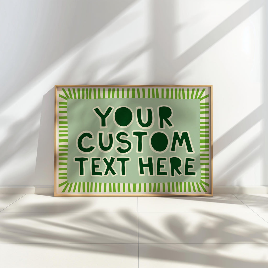 Custom Quote Poster, Playful Typography Print, It Really Is All Fun and Games, Striped Wall Art, Personalized Name Sign, Retro Pastel Decor