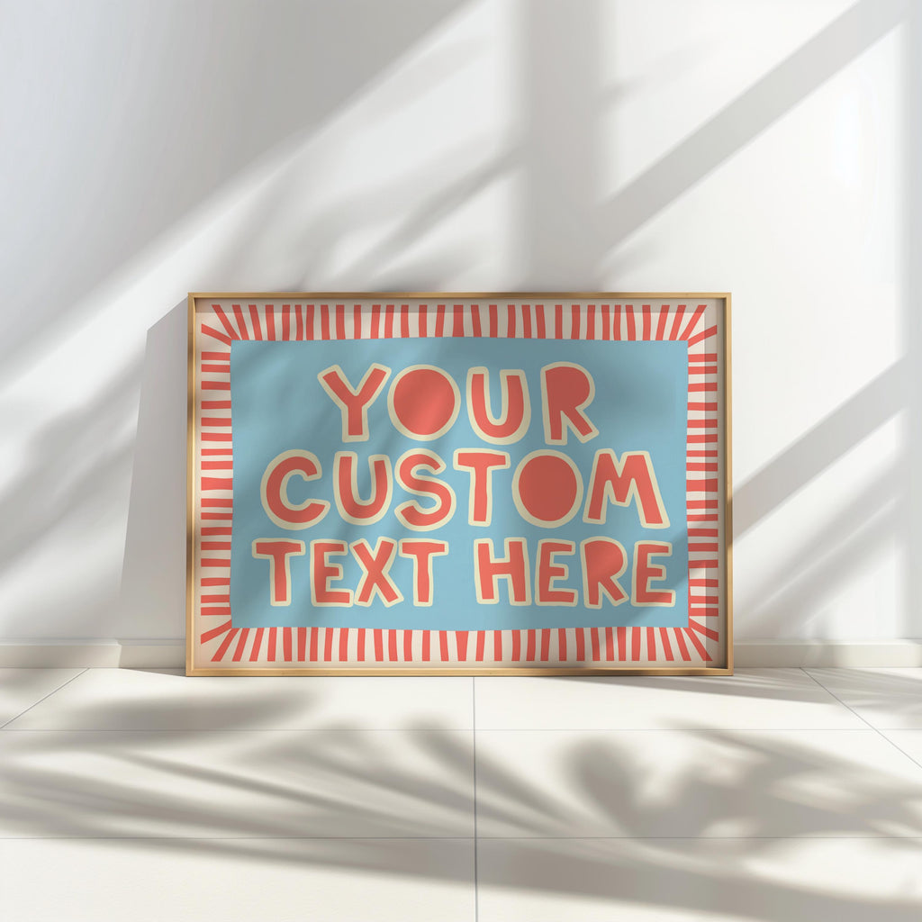 Custom Quote Poster, Playful Typography Print, It Really Is All Fun and Games, Striped Wall Art, Personalized Name Sign, Retro Pastel Decor