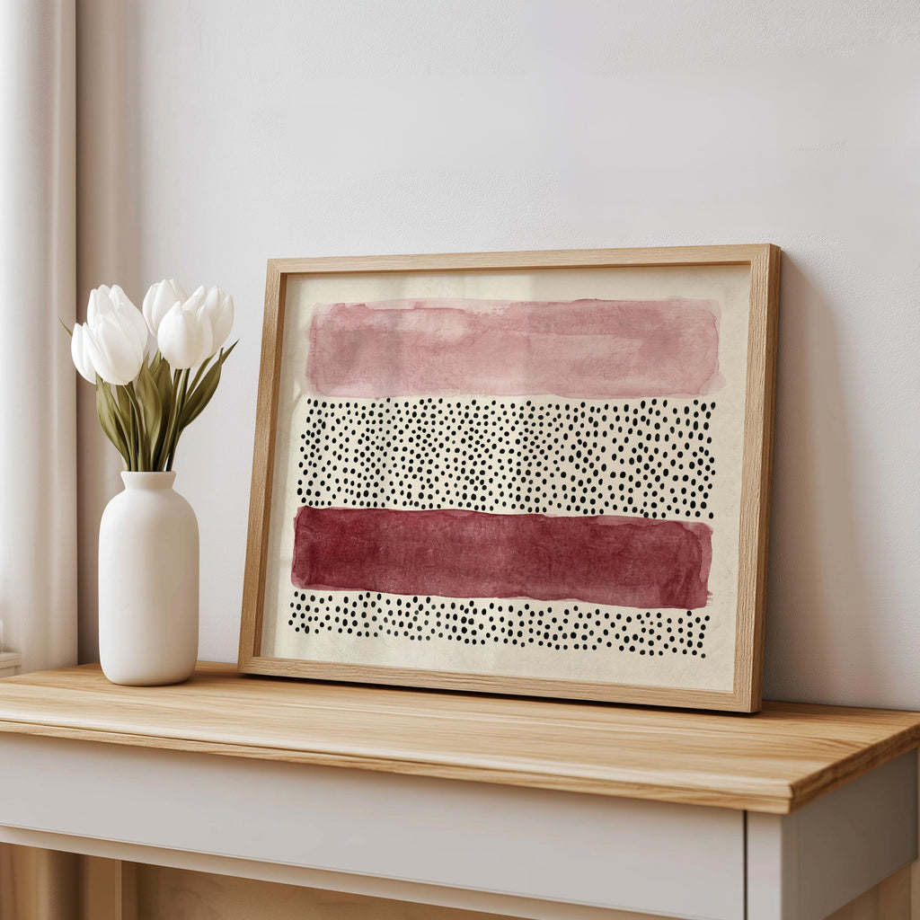 Abstract Minimalist Wall Art, Mid Century Modern Print, Japandi Poster, Wabi Sabi Watercolor Poster, Earthy Boho Decor Horizontal Panel