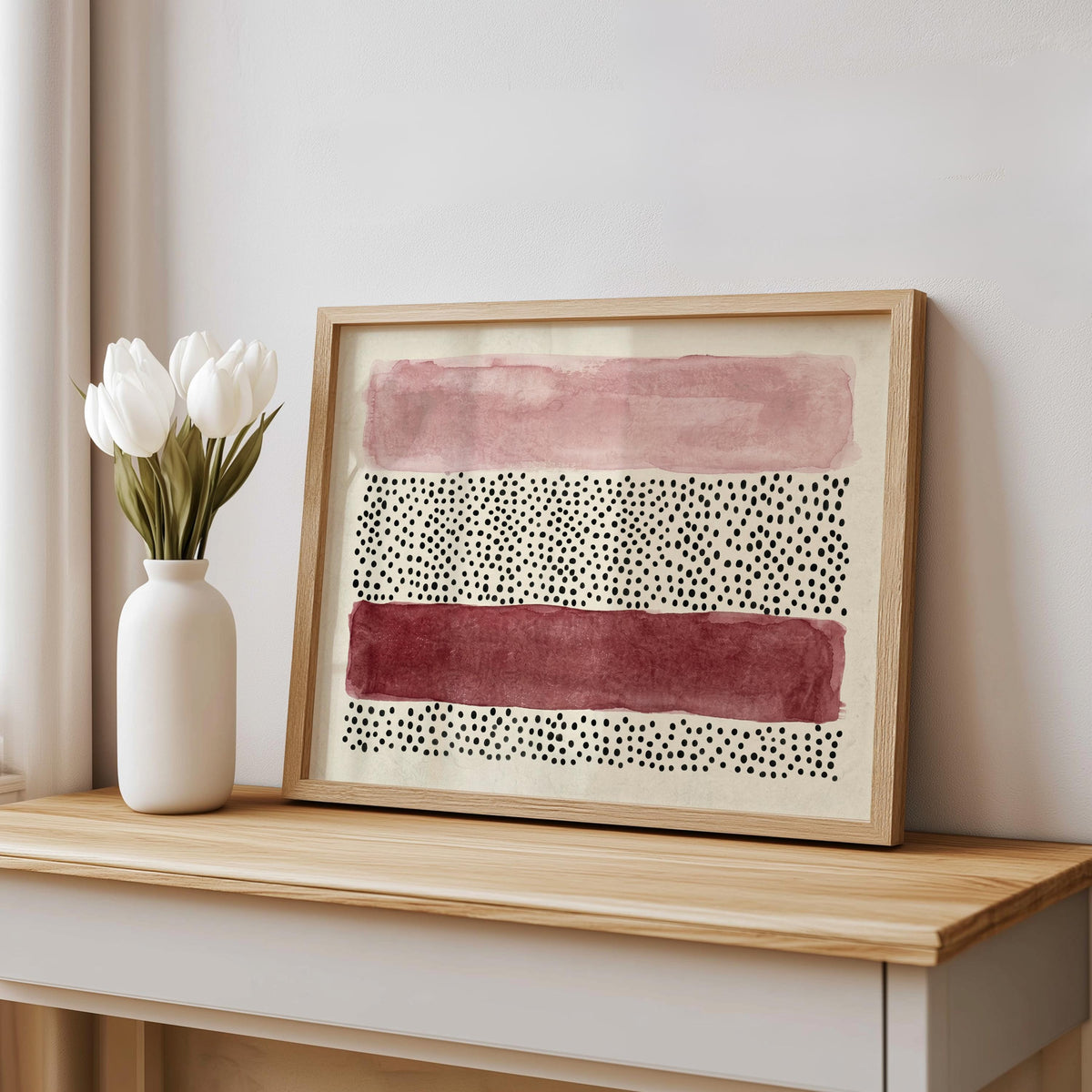 Abstract Minimalist Wall Art, Mid Century Modern Print, Japandi Poster, Wabi Sabi Watercolor Poster, Earthy Boho Decor Horizontal Panel