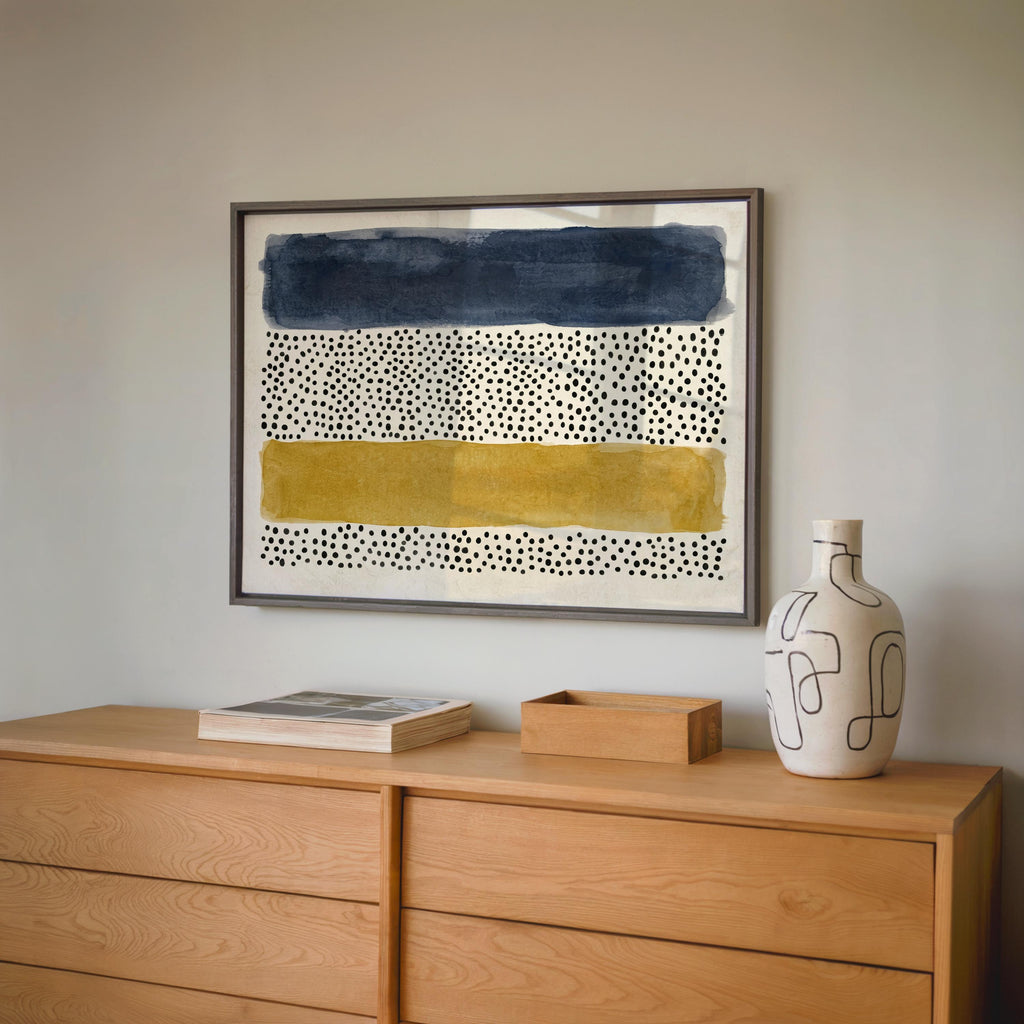 Abstract Minimalist Wall Art, Mid Century Modern Print, Japandi Poster, Wabi Sabi Watercolor Poster, Earthy Boho Decor Horizontal Panel