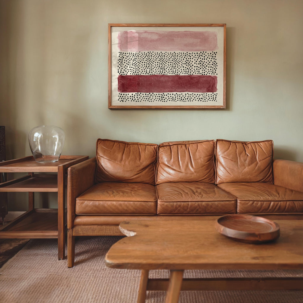 Abstract Minimalist Wall Art, Mid Century Modern Print, Japandi Poster, Wabi Sabi Watercolor Poster, Earthy Boho Decor Horizontal Panel
