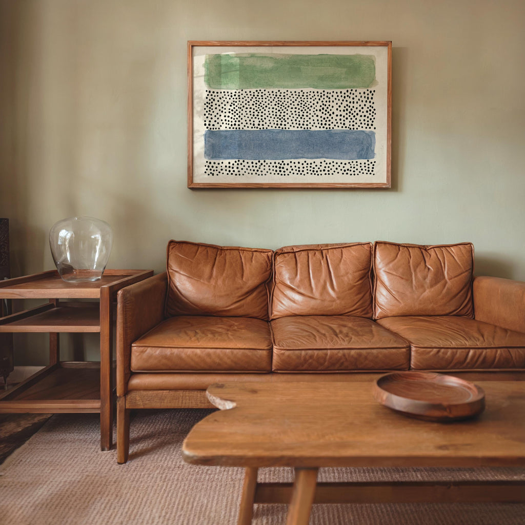 Abstract Minimalist Wall Art, Mid Century Modern Print, Japandi Poster, Wabi Sabi Watercolor Poster, Earthy Boho Decor Horizontal Panel