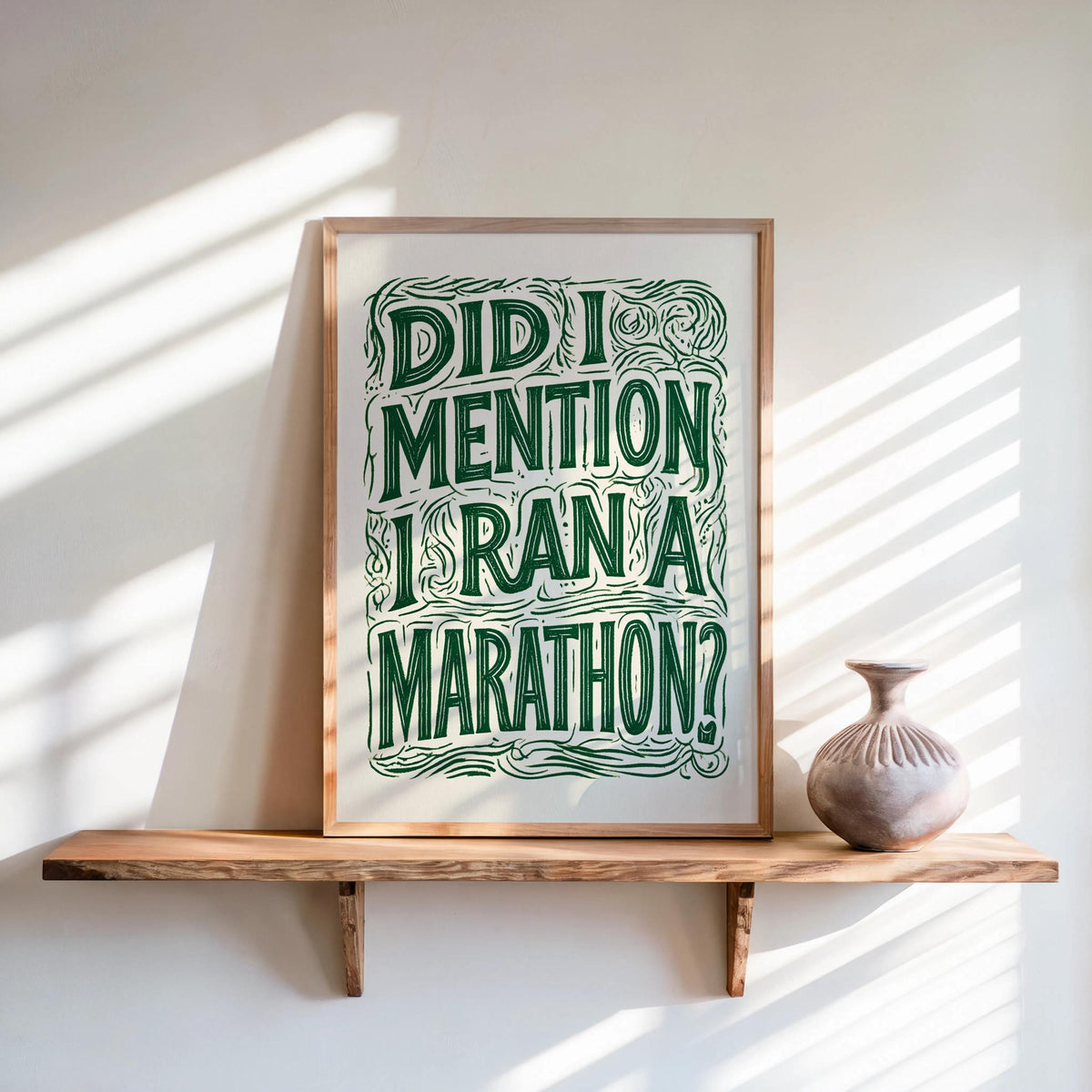 Funny Marathon Finisher Wall Art, Did I Mention I Ran A Marathon Poster, Running Quote Print, Runner Sports Joke Gift, Eclectic Typography