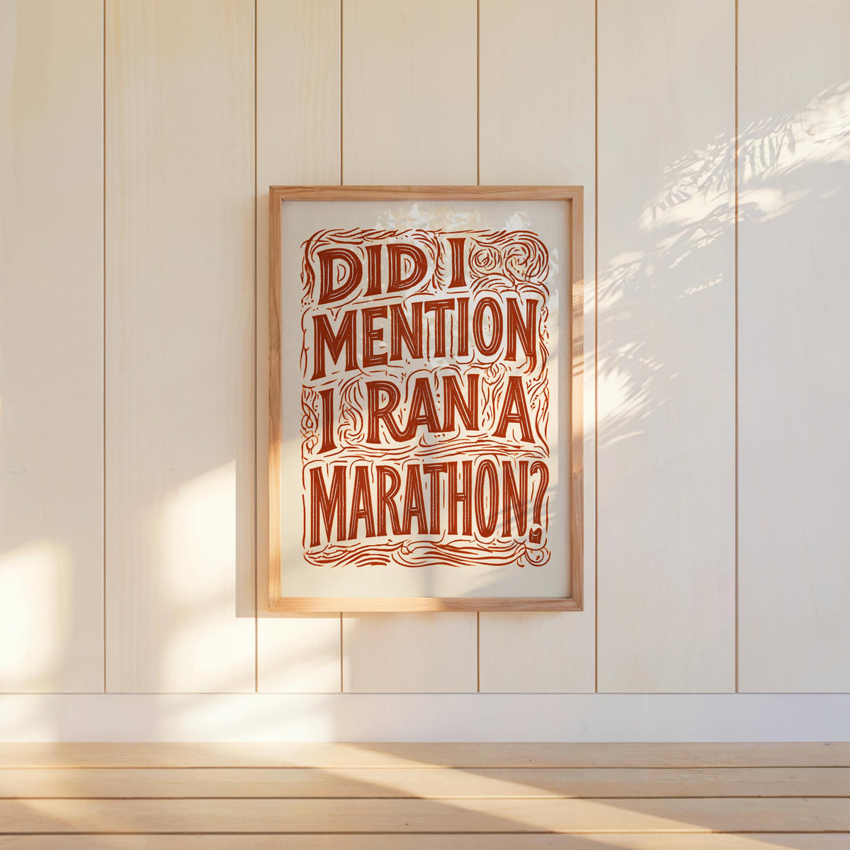 Funny Marathon Finisher Wall Art, Did I Mention I Ran A Marathon Poster, Running Quote Print, Runner Sports Joke Gift, Eclectic Typography