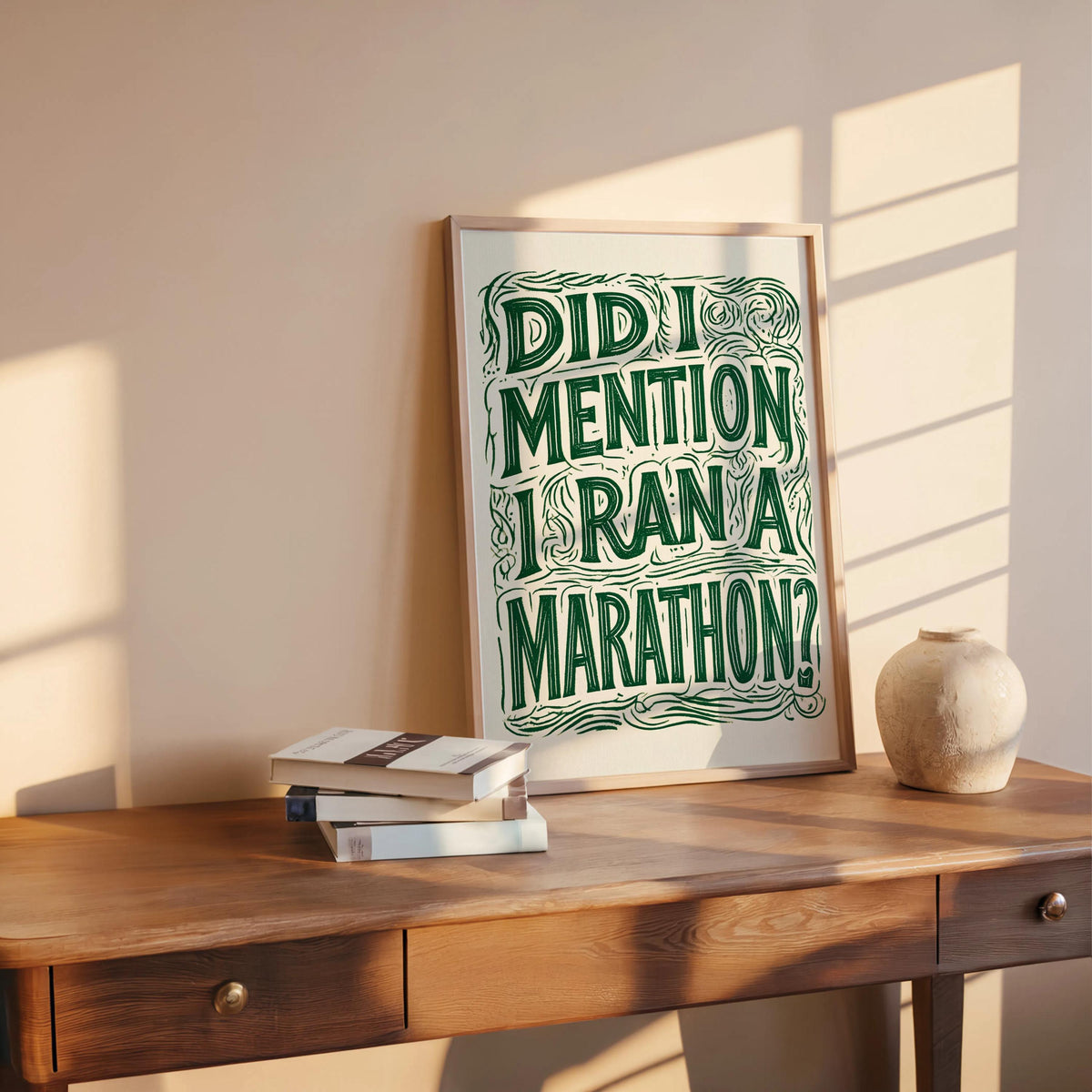Funny Marathon Finisher Wall Art, Did I Mention I Ran A Marathon Poster, Running Quote Print, Runner Sports Joke Gift, Eclectic Typography