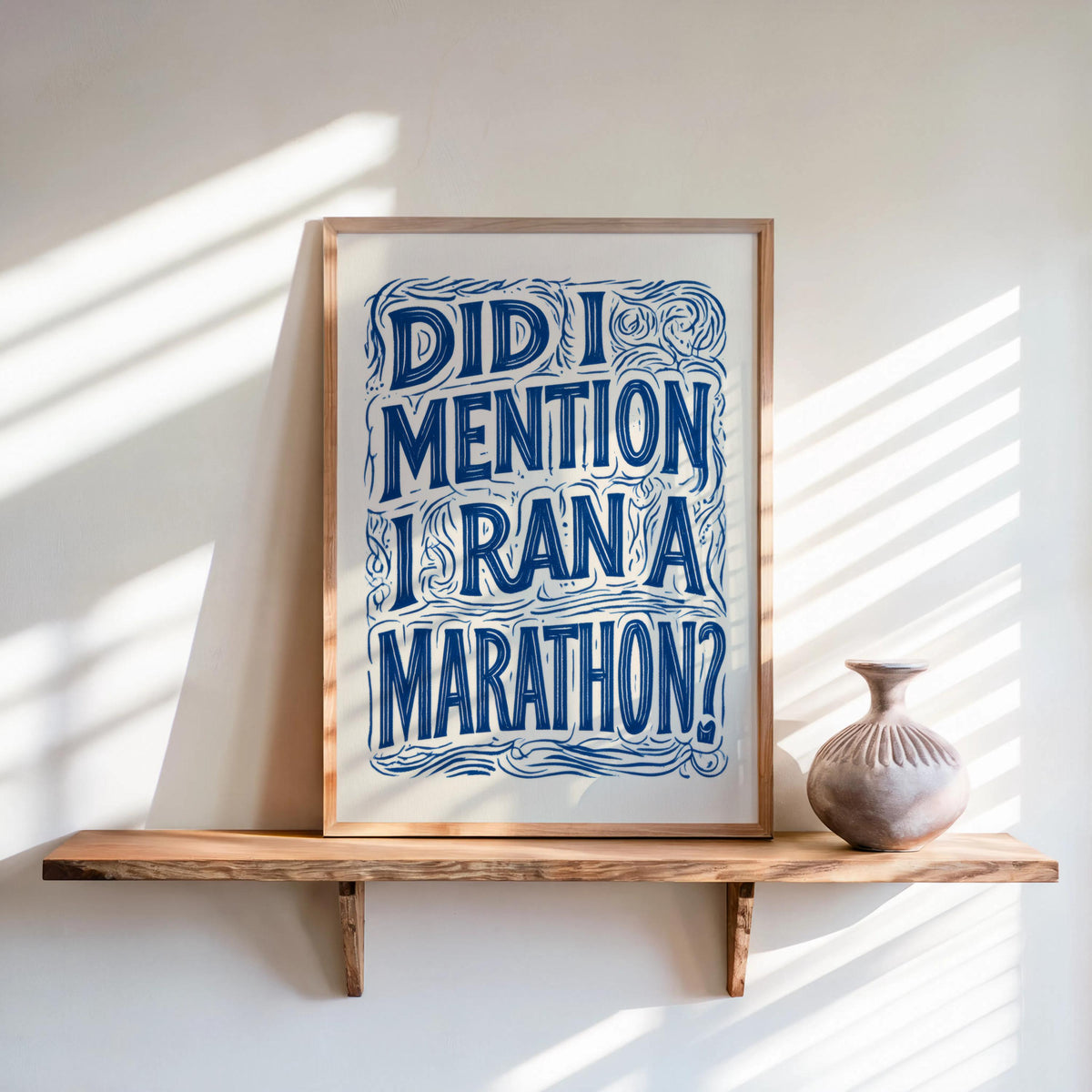 Funny Marathon Finisher Wall Art, Did I Mention I Ran A Marathon Poster, Running Quote Print, Runner Sports Joke Gift, Eclectic Typography