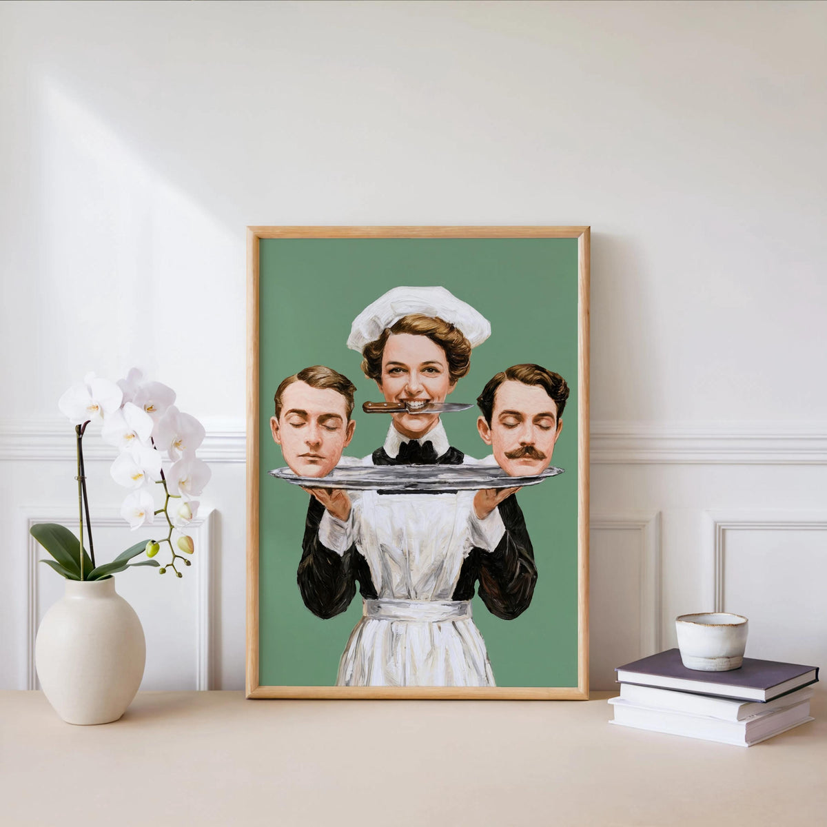 Dark Feminist Art Print "Women Must Serve Men", Bold Humor Poster, Vintage Statement Wall Art, Rebellious Pulp Illustration, Gothic Decor