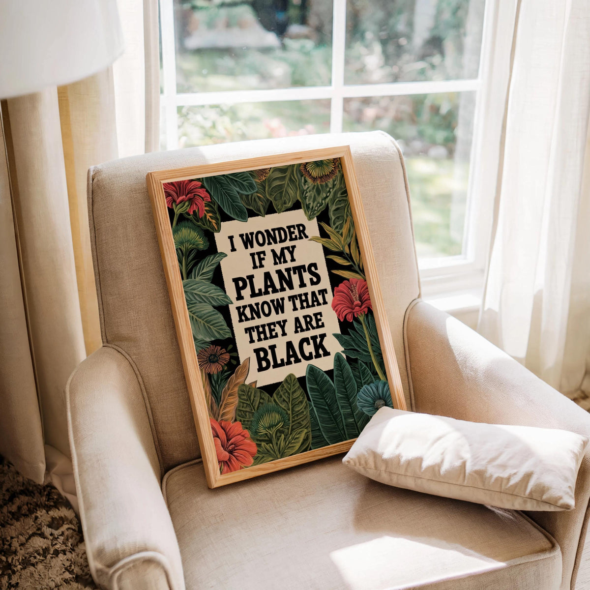 Black Plant Parent Wall Art, Vintage Botanical Quote, Afrocentric Floral Print, Black Culture Pride, Unapologetic Woman Decor