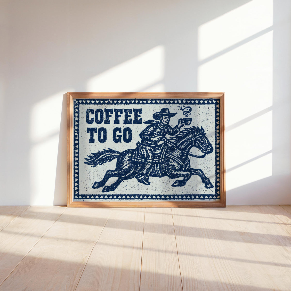 Cowboy Coffee Print, Funny Kitchen Wall Art, Western Coffee Bar Decor, Vintage Old West Illustration, Retro Dining Room Poster