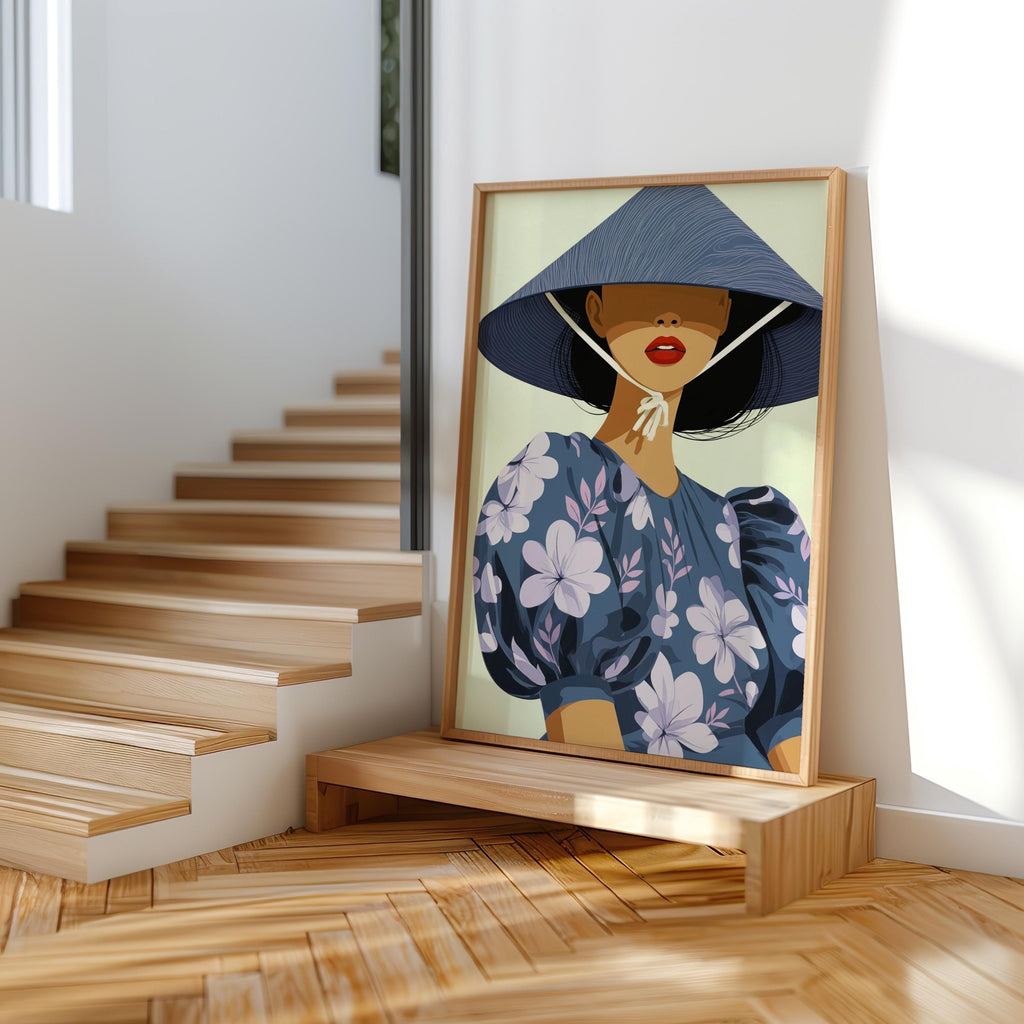 Filipina Woman Wall Art Modern Philippines Fashion Poster, Sampaguita Flower Botanical Print, Southeast Asian Decor, Filipino Pinoy Heritage