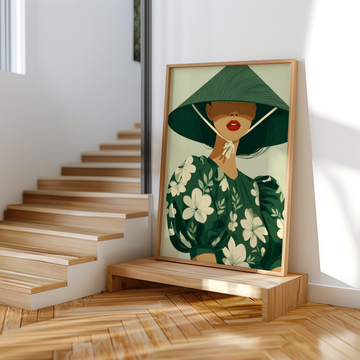 Filipina Woman Wall Art Modern Philippines Fashion Poster, Sampaguita Flower Botanical Print, Southeast Asian Decor, Filipino Pinoy Heritage