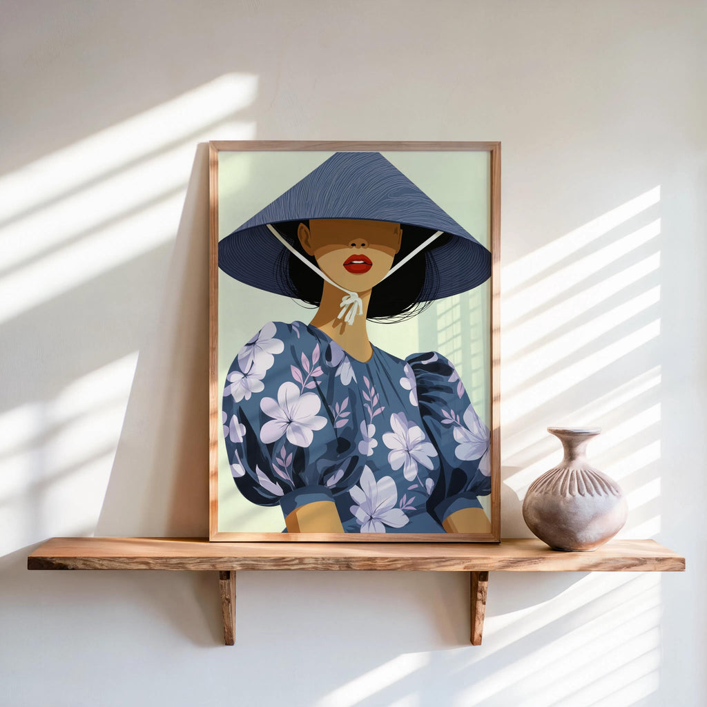 Filipina Woman Wall Art Modern Philippines Fashion Poster, Sampaguita Flower Botanical Print, Southeast Asian Decor, Filipino Pinoy Heritage